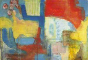 Abstract Expressionist in Red, Yellow and Blue