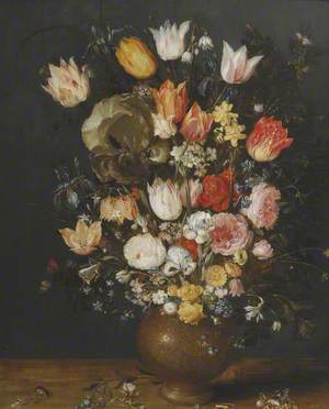 Flowers in a Stoneware Vase