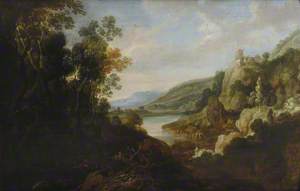 Landscape, Lake and Castle above