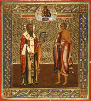 Icon: Saint Basil the Great and Saint Mary of Egypt