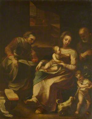 Madonna and Child with a Small Dog