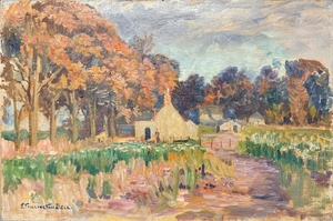 Landscape of an Unknown Rural Scene (Dwelling and Outbuildings)