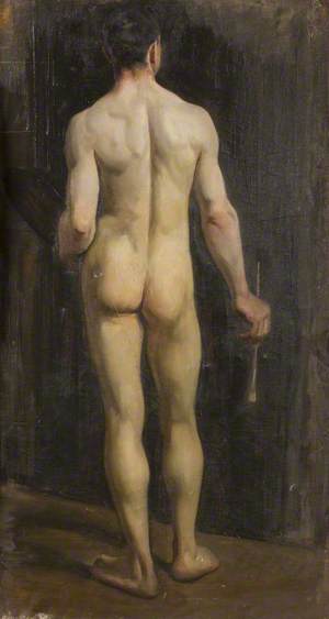 Standing Nude with a Paintbrush