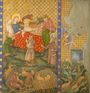 Reconstruction of Medieval Mural Painting, Adoration of the Shepherds