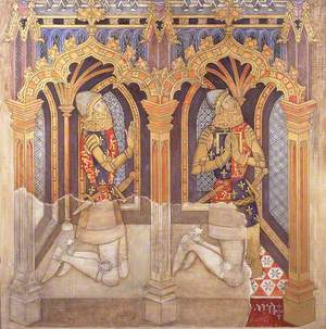 Reconstruction of Medieval Mural Painting, Donors King Edward's Sons