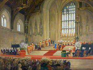 Her Majesty the Queen Addressing Both Houses of Parliament on the Occasion of Her Golden Jubilee, Westminster Hall