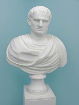 Antique Bust of a Plump Middle-Aged Man with Short Hair
