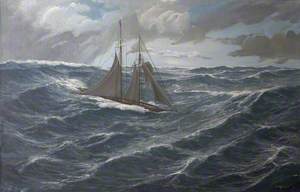 Schooner in Rough Seas