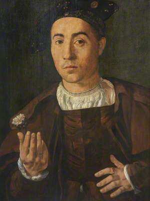 Portrait of a Young Man Holding a Carnation