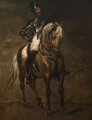 Study of a Man in Armour on Horseback