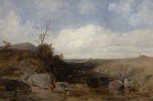 Landscape, Woman by River