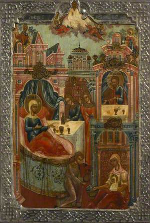 Icon with the Birth of the Virgin