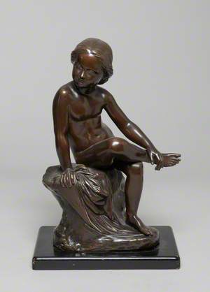 Child Seated on a Rock