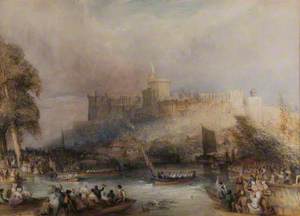 The Fourth of June: Procession of Boats Below Windsor Castle