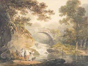 The Forge Bridge, with Figures by the Riverbank