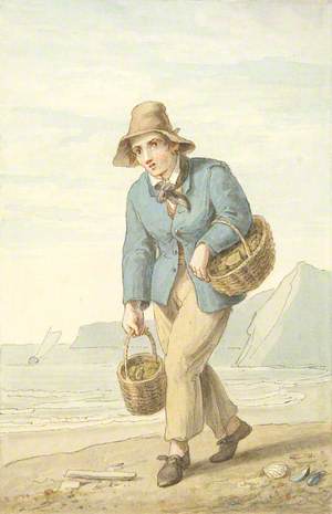 The Oyster Catcher (Young Man on a Beach Carrying Baskets)