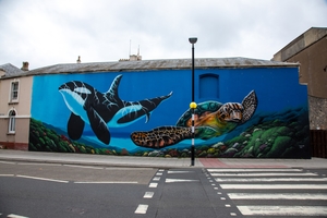 Orca and Turtle Mural
