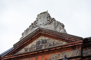 Architectural Pediment on Works Hall