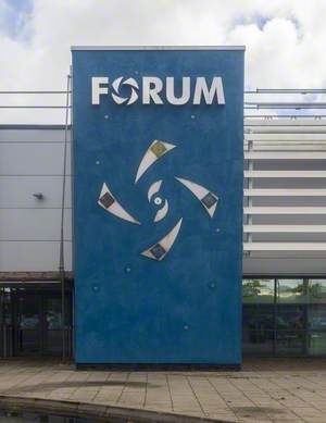 Wythenshawe Forum Spinning Emblem Sign Wall