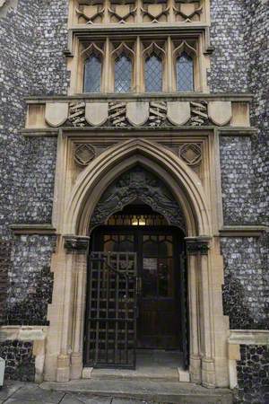 Decoration of Southern doorway of Guildhall