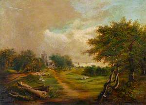Landscape with a Church and a Sheep