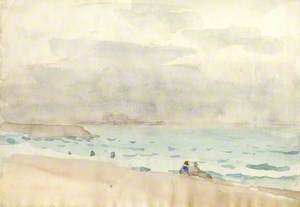 Two Figures on a Beach, Dover, Kent