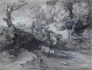 Wooded Landscape with Herdsman and Cattle