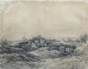 Landscape with a Winding Pathway and a Farm in the Distance