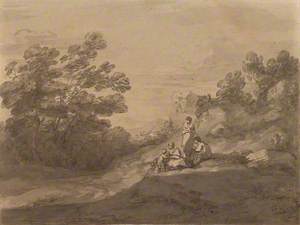 Figures Resting in a Wooded Landscape