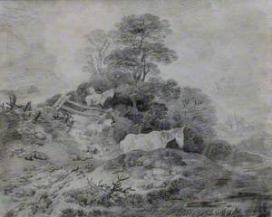 Wooded Landscape with Horses