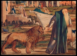 Detail from 'Saint Jerome Introducing His Lion into the Monastery'