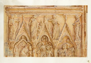 Study of Sculpture, South Doorway, West Front, Auxerre Cathedral, France