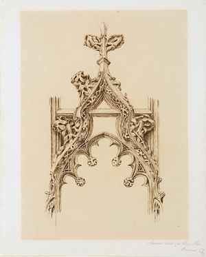 Study of Woodcarving, Arch at Back of Choir Stalls, Amiens Cathedral, France