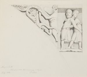 Study of Sculpture, 'Mercy and Truth', Façade of Notre Dame-la-Grande, Poitiers, France