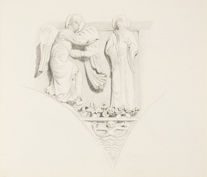 Study of Sculpture, 'The Annunciation', Façade of Notre Dame-la-Grande, Poitiers, France