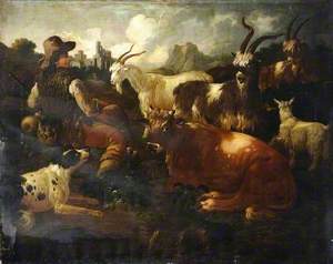 Landscape with Goats and Cattle