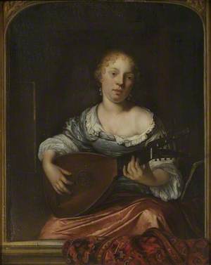 A Young Lady Playing the Lute