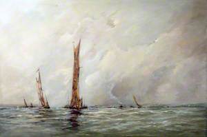 Seascape with Thames Sailing Barges