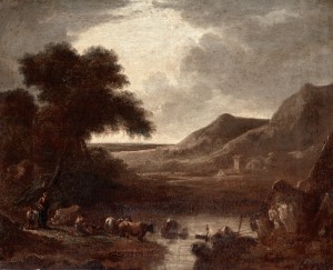 A Tarn with Peasants and Cattle