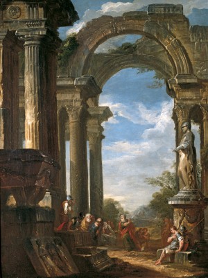 Ruins of a Temple with an Apostle Preaching