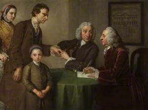 Dr Oliver and Mr Peirce, the First Physician and Surgeon Examining Patients Afflicted with Paralysis, Rheumatism and Leprosy