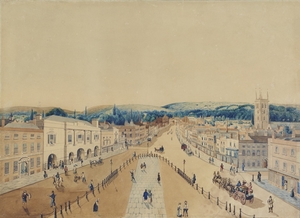 Taunton c.1820, View across Market House and up North Street