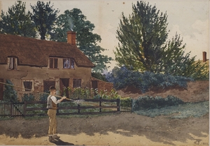Thatched Cottage in Fenced Garden