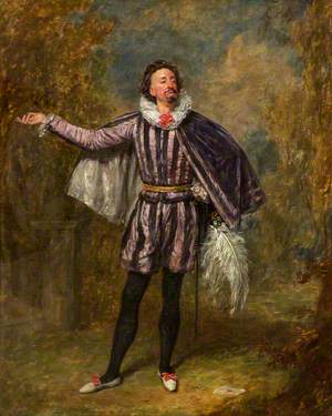 William Pleater Davidge as Malvolio in 'Twelfth Night' by William Shakespeare