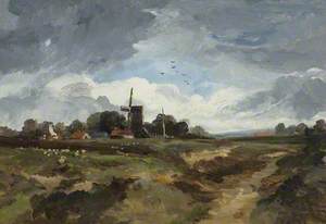 Landscape with Sheep and Windmill