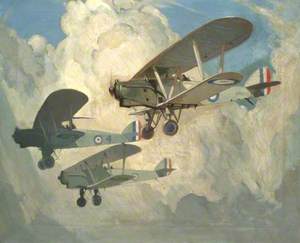 Hawker Horsley Biplanes in Flight