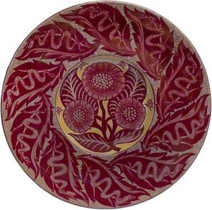 Lustre Snake and Daisy Plate