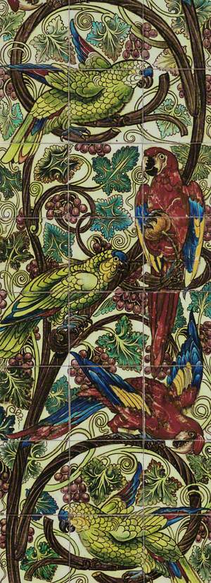 Scarlet Macaw and Blue-Fronted Amazon Parrot Tile Panel