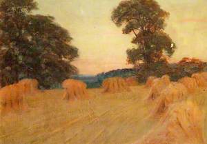 Harvest Field with Elms