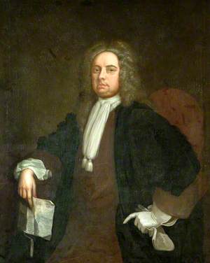 Portrait of a Gentleman, Wearing a Brown Coat, White Glove and an Academic Gown, Holding a Letter